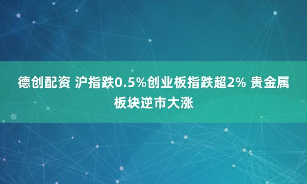 德创配资 沪指跌0.5%创业板指跌超2% 贵金属板块逆市大涨